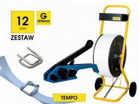 STARTING PACKAGING KIT Plastic strapping tensioner, strapping dispenser, 12 mm