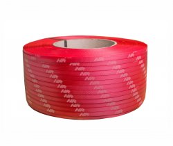 Polypropyleneband PP 12 x 0.60/200/2500 m/rot mit Ihrem Aufdruck