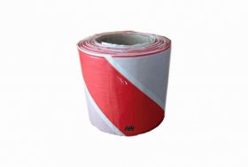 Warning tape 8 cm X 100 m white-red
