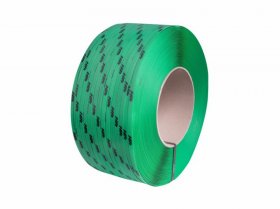 Taśma polipropylenowa PP 16 x 0.80/200/1500m/ zielona z czarnym nadrukiem